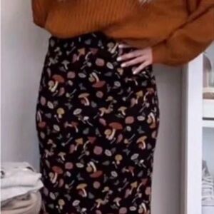 Black Floral Pencil Skirt - Unbranded